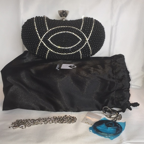 Handbags - MG Collection- Beaded Evening Clutch (Black) NWOT